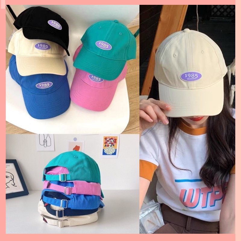 1985 ลายวินเทจหมวกเเก๊ป โลโก้ 1985 cap หมวกแก๊ปสีสันพาสเทล สไตล์เกาหลีงานใหม่ล่าสุด