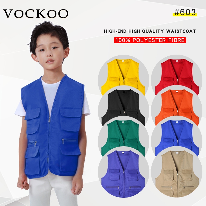 Vockoo#เก้าสีสำหรับเด็กหลายคนเสื้อกล้ามกลางแจ้งสบาย ๆ ถ่ายภาพบุคคลเสื้อทำงาน