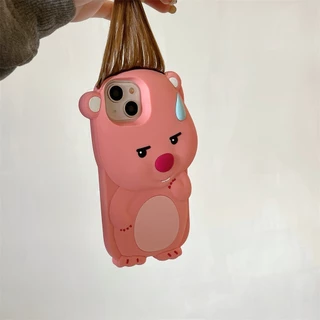 สําหรับIphone Case 17 Pro Max 16 Pro Max 15 Pro Max 14 Pro Max 3D Stereoscopic Bangs LOOPYซิลิโคนนุ่มกรณี