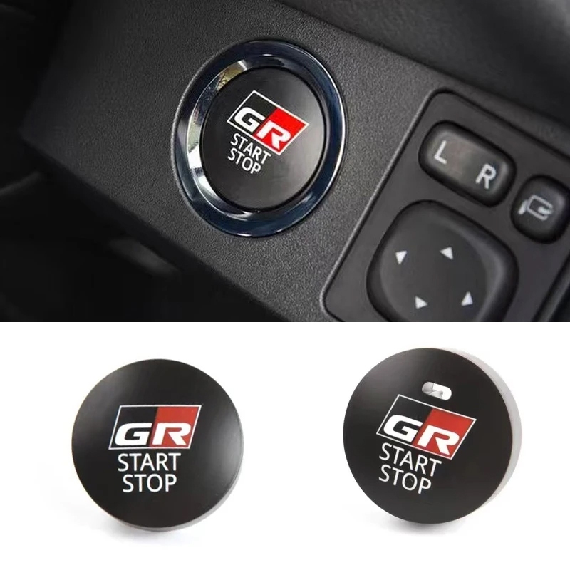 1 ชิ้นเครื่องยนต์ START STOP ปุ่มรถอุปกรณ์เสริมสําหรับ Toyota GR GUZO RACING RAV4 Mirai Camry Corolla Crown Levin Reiz Auto อุปกรณ์เสริม
