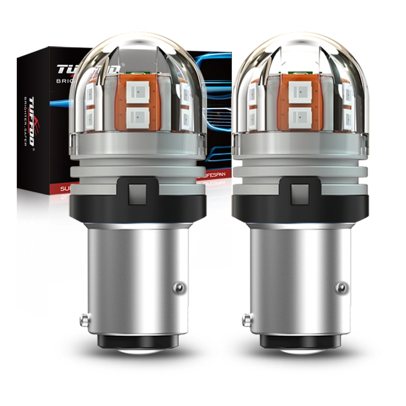 Tuffoo BAZ15D | P21/4w | หลอดไฟท้ายรถยนต์ LED 7225 สีแดง 2 ชิ้น