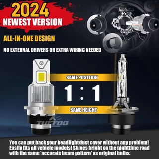 TUFFOO 1 คู่ D2S/D2R/D4S/D4R ไฟหน้ารถ LED หลอดไฟ Canbus ไม่มีข้อผิดพลาด Plug And Play 6000K - สีขาว