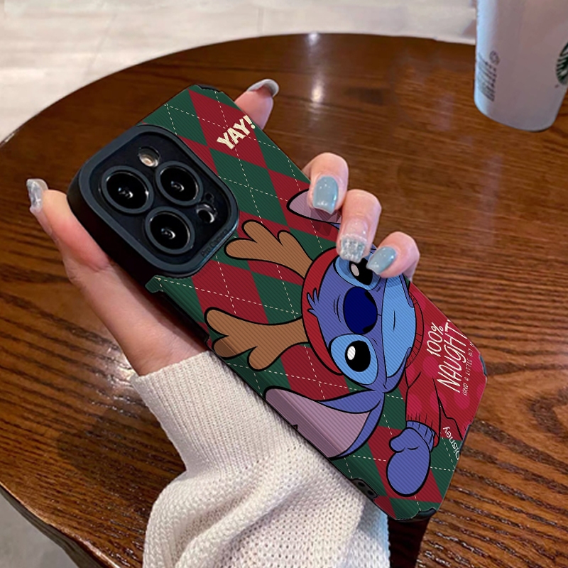 เคสโทรศัพท์มือถือ ซิลิโคนนิ่ม กันกระแทก ลายการ์ตูนสติตช์คริสต์มาสน่ารัก สําหรับ iPhone 6s 7 8plus 11 12Pr 13 14Pro 15ProMax XR XsMax 14plus 7P
