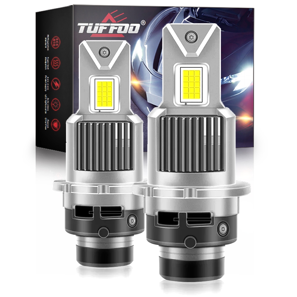 TUFFOO 1 คู่ D4S/D4R/D2S/D2R รถ LED ไฟหน้าหลอดไฟ Plug And Play Canbus ข้อผิดพลาดฟรี 6000K - สีขาว