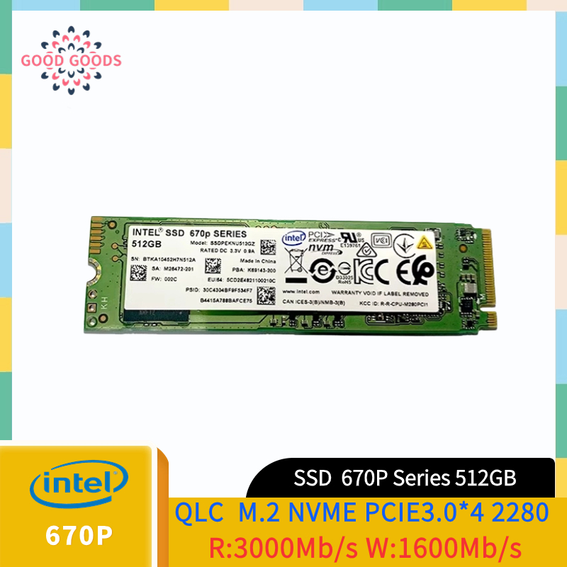 Intel SSD 670P Series 512GB QLC M.2 NVME PCIE3.0*4 2280 (SSDPEKNU512GZX1)
