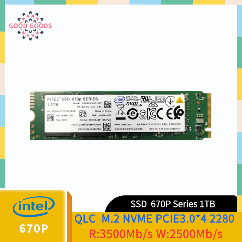 Intel SSD 670P Series 1TB QLC M.2 NVME PCIE3.0*4 2280(SSDPEKNU010TZX1)
