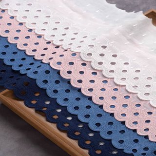 ผ้าฝ้าย ปักลายลูกไม้ แฮนด์เมด ขนาด 15 ซม. สําหรับตกแต่งเสื้อ…