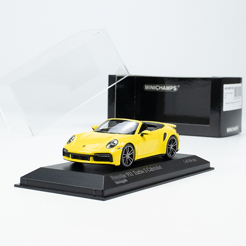 Minichamps 1:43 รถโมเดล Porshe 911 (992) TURBO S Cabriolet 2019 Alloy Die-Cast Vehicle - สีเหลือง
