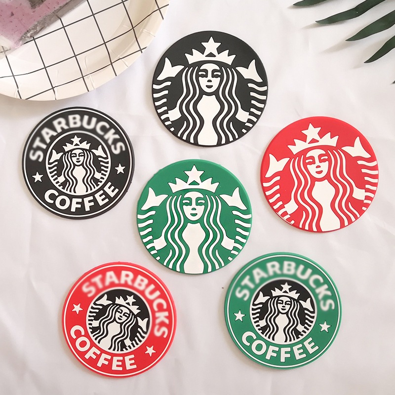 Starbuck Cup Mat Placement Coaster Mermaid PVC ที่รองแก้วกันลื่นแก้วนมถ้วยกาแฟแผ่นฉนวนกันความร้อน