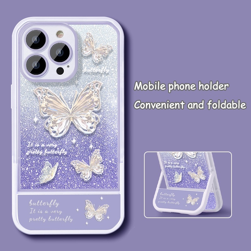 Glitter ผีเสื้อที่มองไม่เห็นสําหรับ oppo Reno 13pro 12 11pro Reno7 8 Reno6Z 7Z 8Z 8T Reno2 2Z 2F 3PRO Reno4 5 5PRO 6 6PRO PLUS 7PRO 8 8PRO 9PRO กรณี