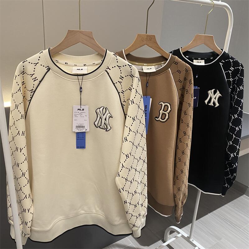 เสื้อกันหนาว คอกลม แขนยาว พิมพ์ลายตัวอักษร 3 มิติ แฟชั่นสําหรับผู้ชาย และผู้หญิง