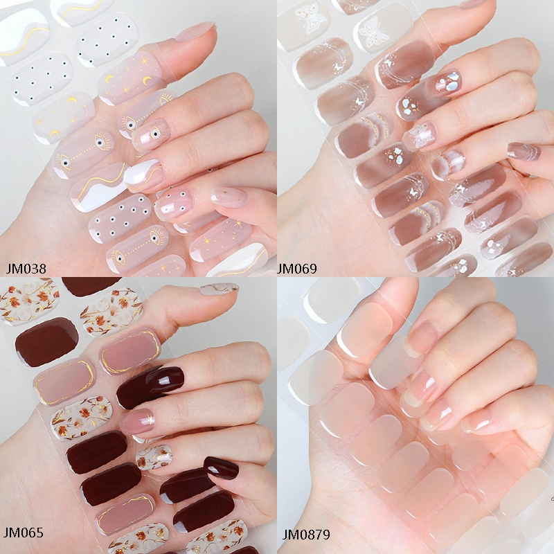 สติกเกอร์ติดเล็บเจล UV กึ่งบ่ม กันน้ํา ติดทนนาน สีนู้ด เหมาะกับฤดูใบไม้ร่วง และฤดูหนาว สําหรับตกแต่งเล็บ 2023