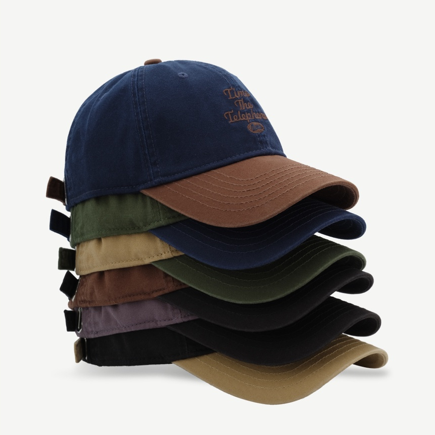 หมวกเบสบอล ปักลายตัวอักษร Dongdaemun Street Wear ขนาดเล็ก สีคอนทราสต์ แฟชั่นสไตล์เกาหลี สําหรับผู้ชาย และผู้หญิง