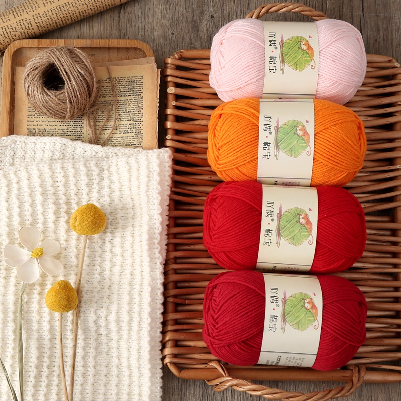 ไหมพรม 4ply ไหมพรมแฟนซี ถักไหมพรม DIY ไหมพรมเบบี้ 40g