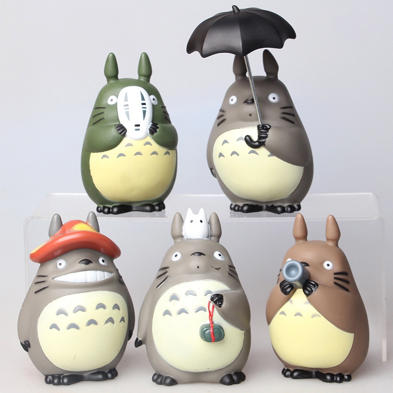 โมเดลฟิกเกอร์ PVC รูปการ์ตูนอนิเมะ My Neighbour Totoro Miyazaki Hayao No Face Man Mushroom Umbrella Take Photos ของเล่นสําหรับเด็ก 5 ชิ้น ต่อชุด