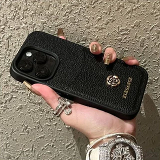 หรูหรา Camellia ดอกไม้ PU หนังผู้ถือบัตรกระเป๋าเคสโทรศัพท์สําหรับ iPhone 17Promax 16 15 Pro Max 12 13 14 Promax Plus กระเป๋าสตางค์ฝาครอบกันกระแทกผู้หญิงสาวปลอก