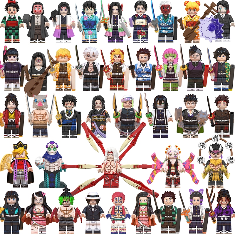 HOT Building Block ของเล่น Mini Demon Slayer อะนิเมะรูป Tanjirou WM6162 WM6163 WM6137 WM6138 WM6116