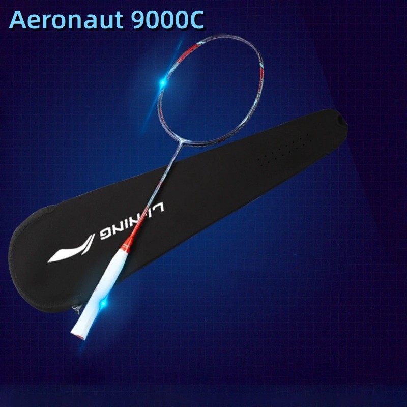 Li Ning Aeronaut ไม้แบดมินตัน คาร์บอนไฟเบอร์ 9000C (3U) สีฟ้า สีแดง สําหรับผู้เล่นแบคคอร์ทออฟเซสซีฟ (ของแท้ 100%)AYPP122