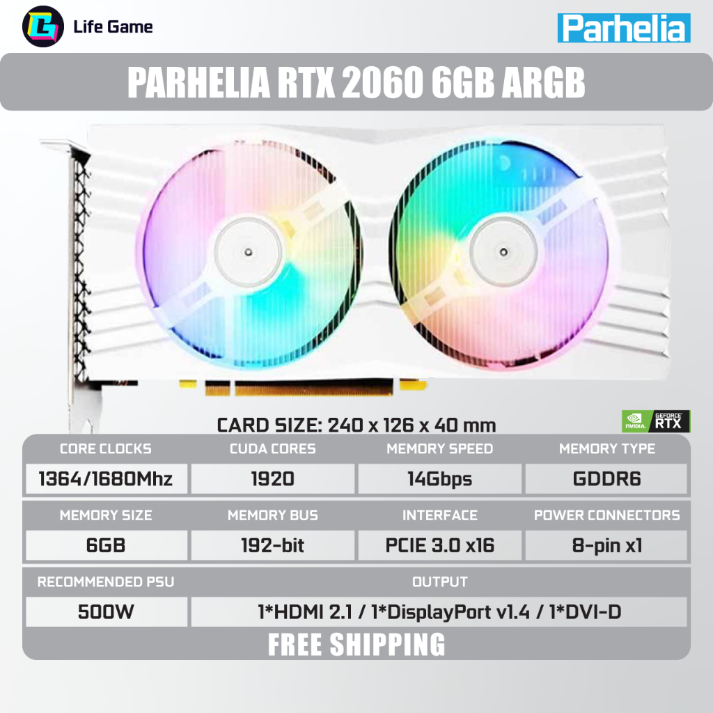 กราฟิกการ์ด GPU สีขาว RTX 1650 1660 2060 SUPER Nvidia กราฟิกการ์ดกราฟิกการ์ด
