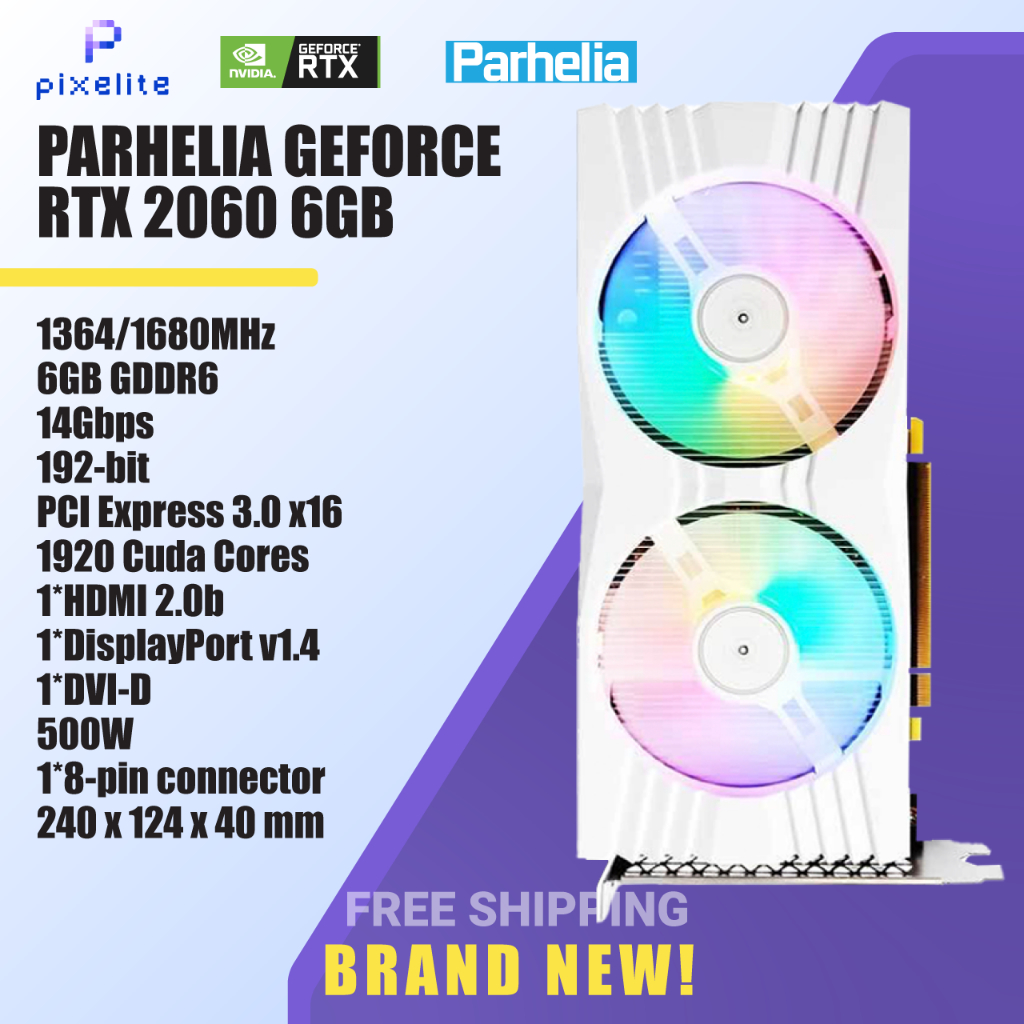 ใหม่ การ์ดจอกราฟฟิค สีขาว GPU RTX 1650 1660 2060 SUPER 4GB 6GB 8GB TI Nvidia