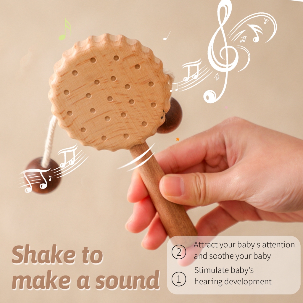 Baby Grip Training Toy ของเล่นบิสกิตรูปทรง Baby Swing Toy ของเล่นไม้