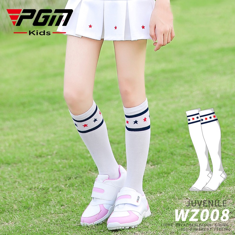 PGM WZ008 ถุงเท้ากอล์ฟเด็กถุงเท้าบางเฉียบนุ่มและระบายอากาศถุงเท้ากีฬาสำหรับสาวถุงเท้ากอล์ฟเทนนิสฟิตเนสขาขี่จักรยาน
