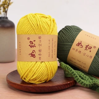 ไหมพรม ด้ายโครเชต์ ด้ายผ้าฝ้าย ถักไหมพรม DIY 100g เชือกผ้าฝ้ายถัก งานฝีมืิ