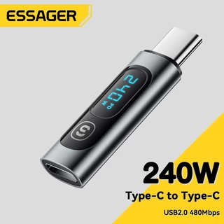 Essager อะแดปเตอร์ทดสอบพลังงาน Type C เป็น Type C 240W รองรับการส่งข้อมูล