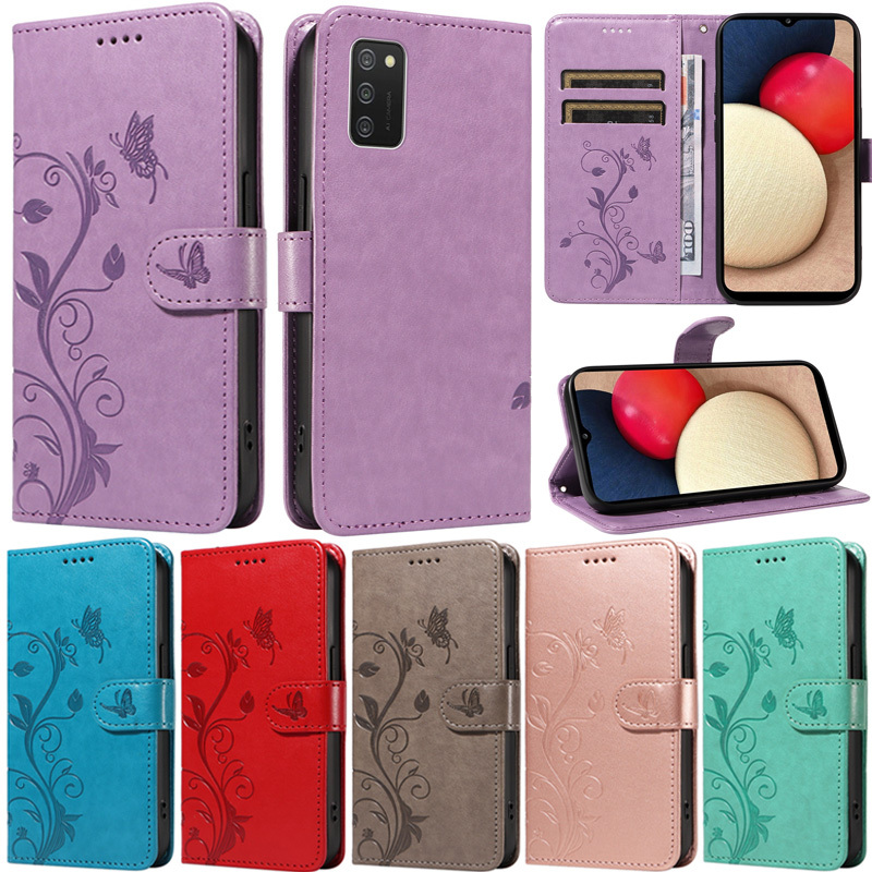 เคสโทรศัพท์หนัง PU นิ่ม ฝาพับ ลายดอกไม้ พร้อมช่องใส่บัตร ตั้งได้ หรูหรา สําหรับ Samsung Galaxy A10 A20 A30 A40 A50 A30S A50S A70 A21S A10S A20S M10