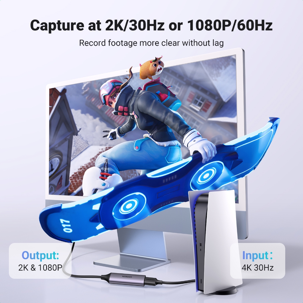 Ugreen การ์ดจับภาพวิดีโอ 4K HDMI เป็น USB-C HDMI สําหรับ PC กล้องคอมพิวเตอร์ สตรีมสด บันทึกการประชุม
