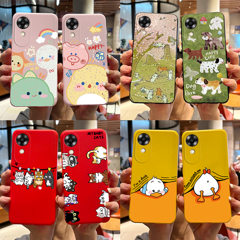 เคสโทรศัพท์มือถือ ซิลิโคนนิ่ม กันกระแทก ลายการ์ตูนน่ารัก สําหรับ OPPO A17K CPH2471
