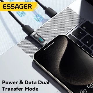 Essager อะแดปเตอร์ทดสอบพลังงาน Type C เป็น Type C 240W รองรับการส่งข้อมูล