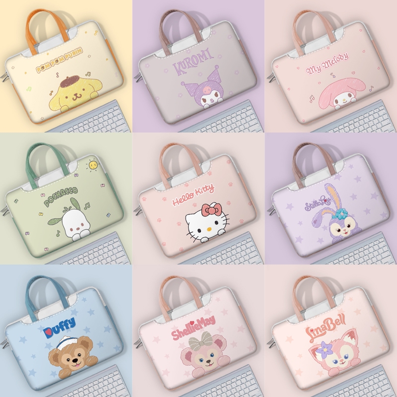 Simple Fresh กระเป๋าแล็ปท็อปกันน้ํา กันฝุ่น ออกแบบตามลายHello Kitty ดิสนีย์ แซนริโอ เหมาะสมกับHP, Huawei, Lenovo ขนาด13-17 นิ้ว