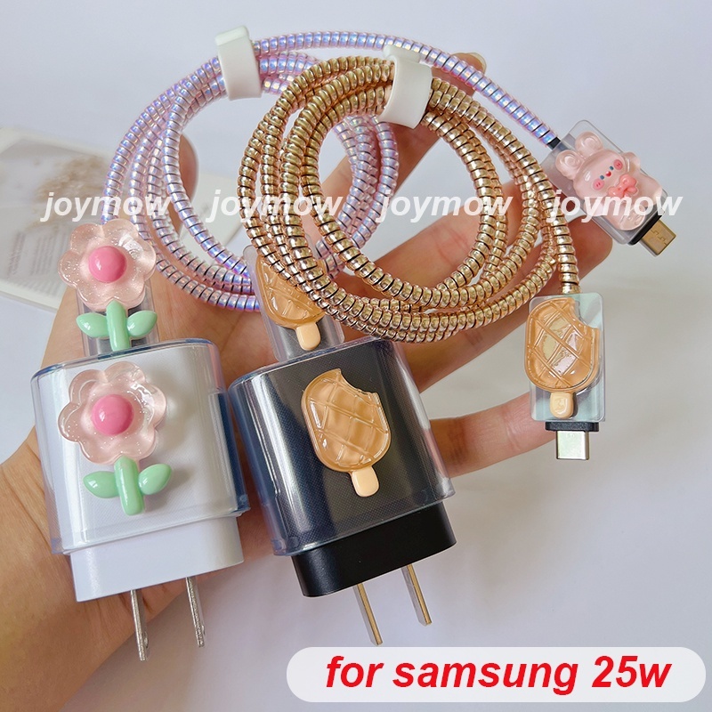 25w ตัวป้องกันที่ชาร์จ นุ่ม Tpu ระบายอากาศ เคสชาร์จ ป้องกันการแตก ตัวป้องกันสายเคเบิล สําหรับ Samsung 25W ที่ชาร์จ