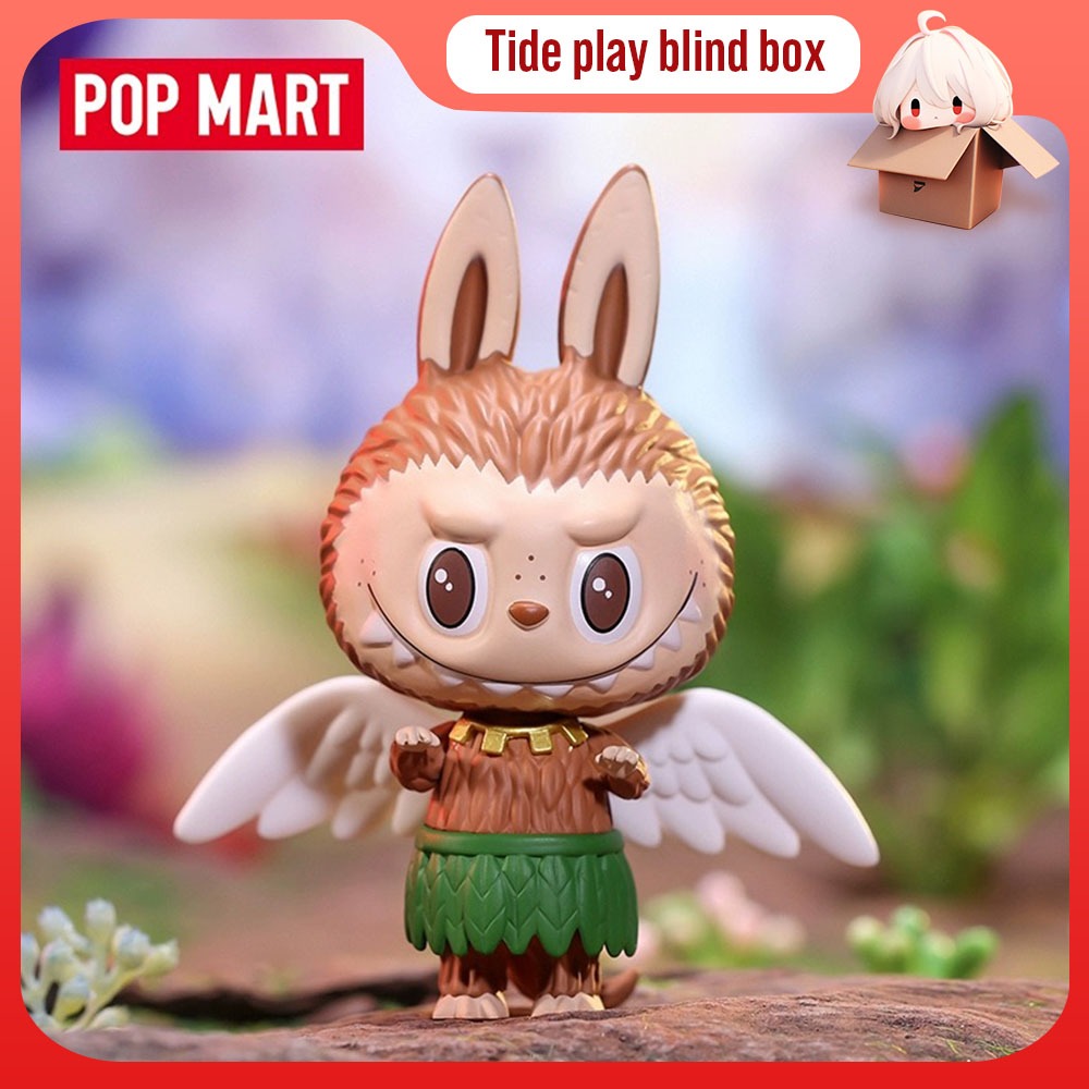POPMART Bubble Matt LABUBU Fairy Universe Adventure กล่องตาบอดน่ารักHand-Doneโต๊ะตกแต่งของขวัญน้ําเล