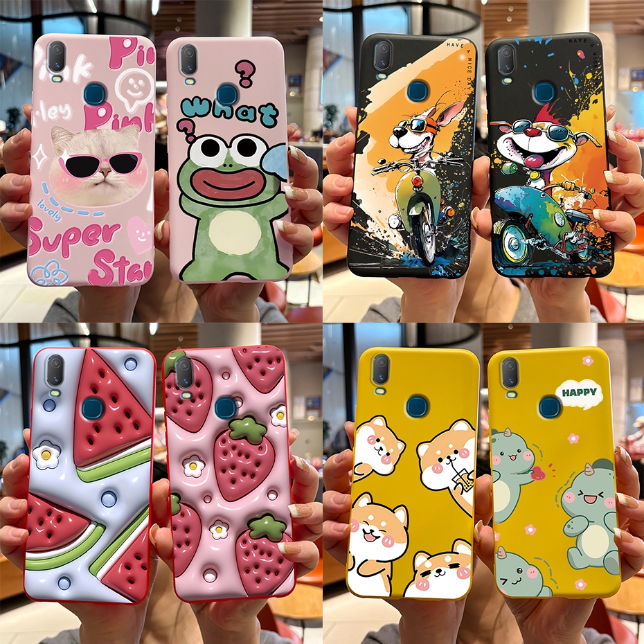 เคสโทรศัพท์มือถือ TPU แบบนิ่ม ผิวด้าน กันกระแทก ลายการ์ตูน สําหรับ VIVO Y11 2019 Y11 1906 Y 11 2019