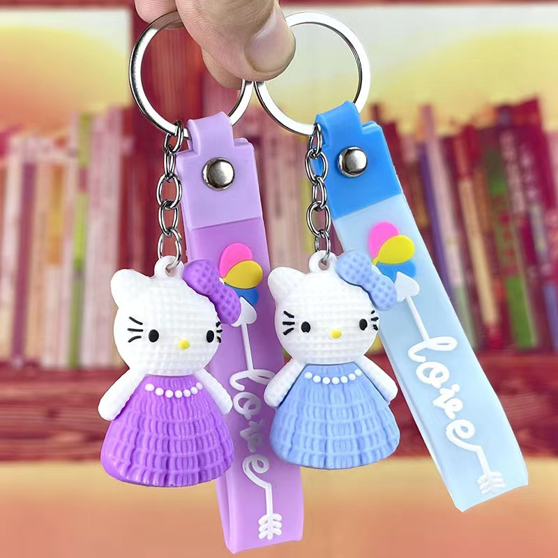 กระเป๋าเป้เด็ก Hello Kitty จี้ Hello Kitty พวงกุญแจ กระเป๋านักเรียน พวงกุญแจ Hello Kitty พวงกุญแจ จี