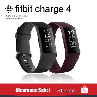 【ลดล้างสต๊อก】FITBIT Charge 4 เครื่องติดตามการเต้นของหัวใจ ฟิตเนส GPS พร้อมกล่องซีล