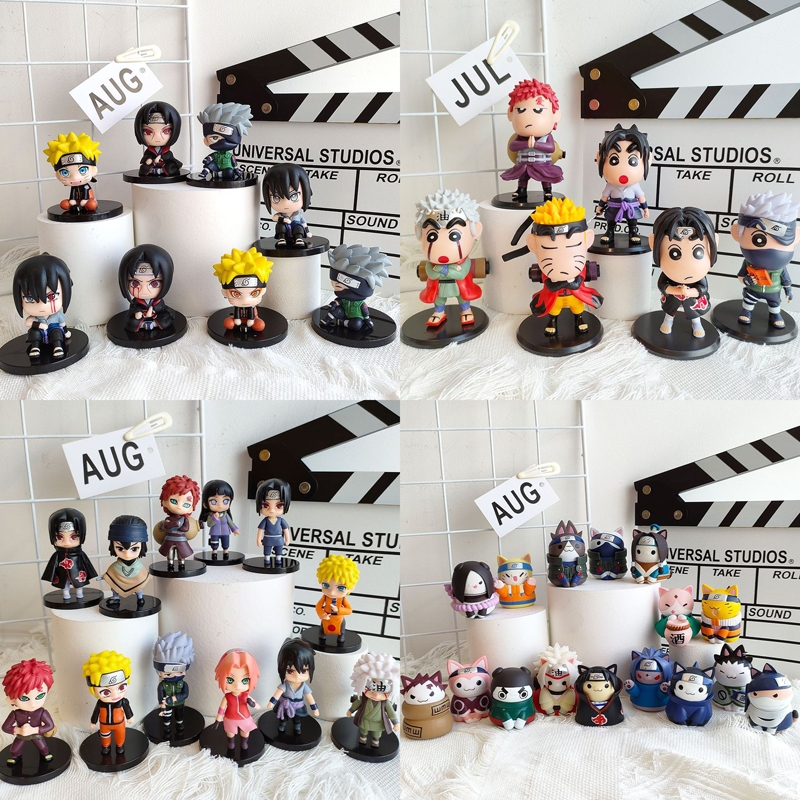 โมเดลฟิกเกอร์ PVC อนิเมะนารูโตะ Uzumaki Naruto Sasuke Gaara Itachi Kakashi Jiraiya Sakura Q Version ขนาด 5-11 ซม. 10 สไตล์ สําหรับของขวัญ