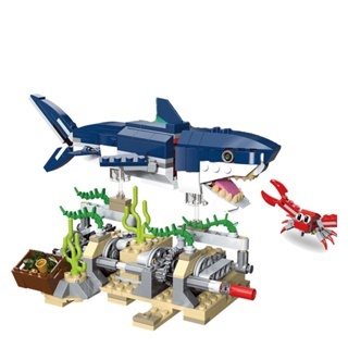 【Deep Sea Creatures】ของเล่นตัวต่อเลโก้ รูปปู ปลาหมึก Pipa 388 ชิ้น ของขวัญวันเกิด สําหรับเด็ก
