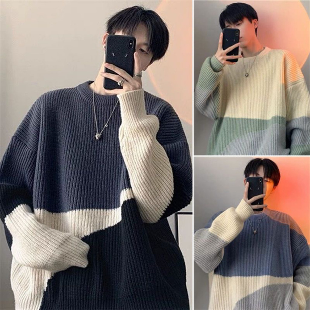 เสื้อกันหนาว คอกลม สไตล์เกาหลี สไตล์ฮ่องกง เรโทร แฟชั่นฤดูใบไม้ร่วง นักเรียนชายและหญิง