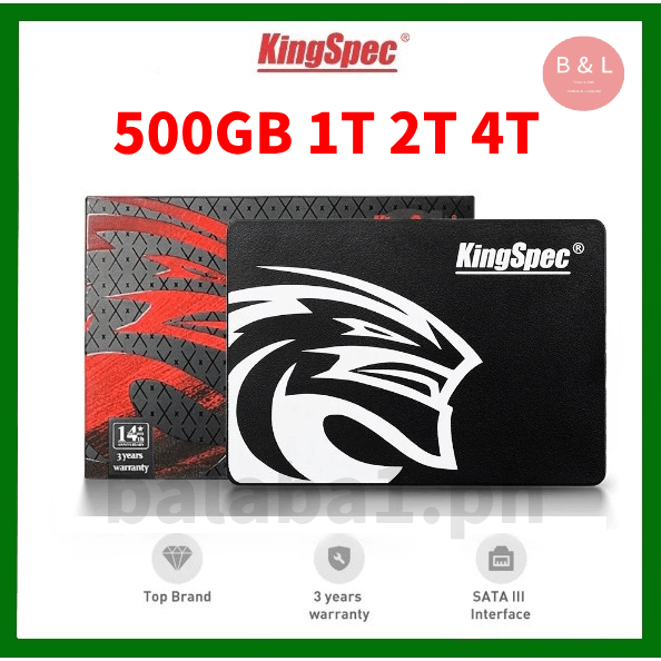 Kingspec ของแท้ ซีล SSD 500G 240G 480G 120G 1TB 2T 4T SATA 3 SATA 2 6Gbps 120GB