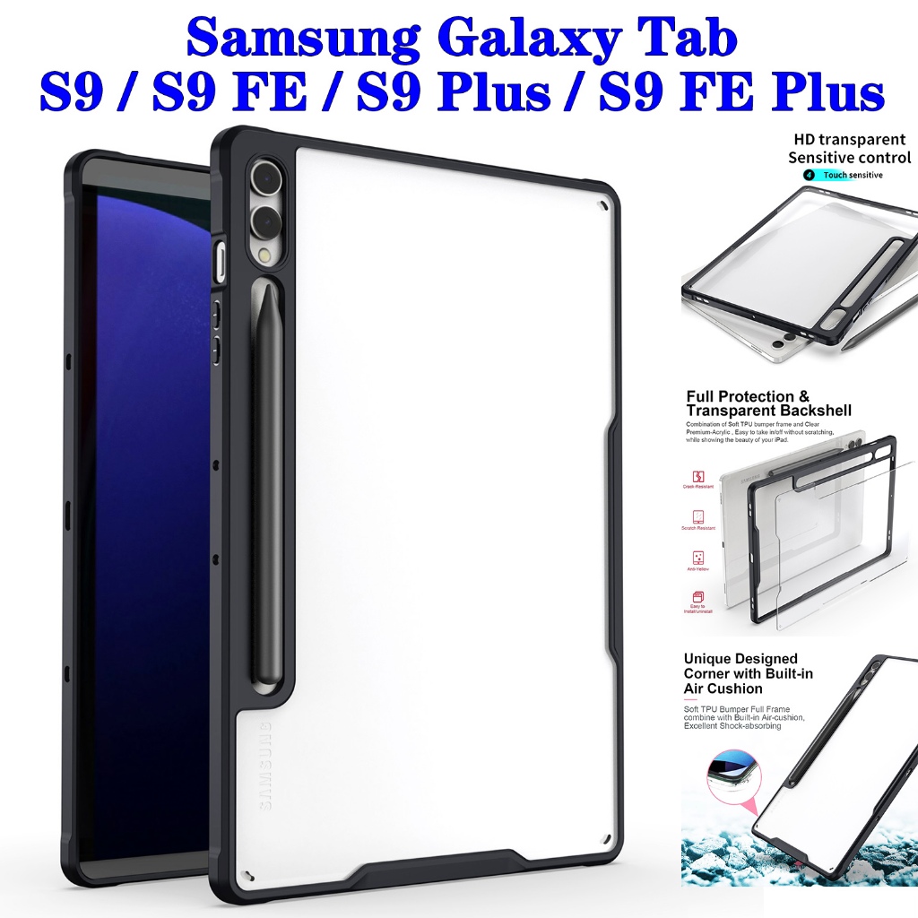 เคสแท็บเล็ต อะคริลิคใส กันกระแทก สําหรับ Samsung Galaxy Tab S9 FE Plus S9+ FE+ 2023 SM-X610 SM-X616B