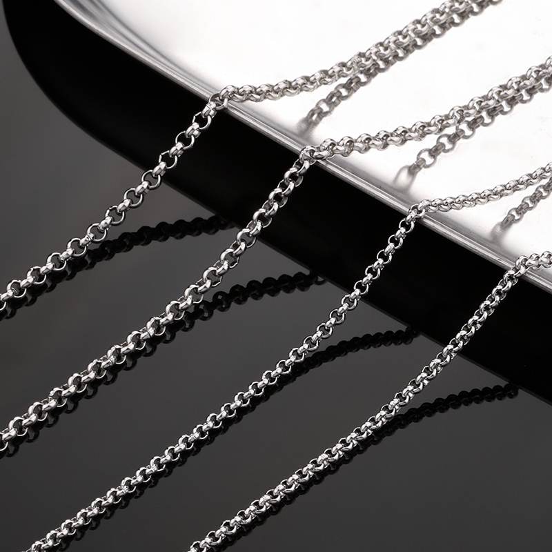 สายโซ่สเตนเลส ทรงกลม สําหรับทําเครื่องประดับ DIY