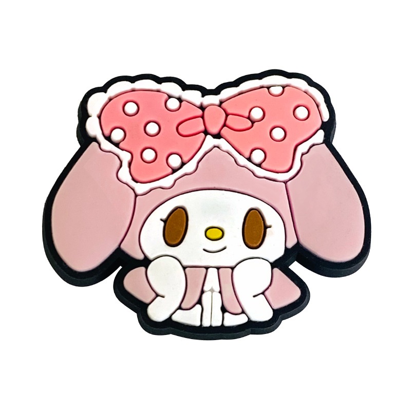 Jibbitz น่ารัก 1 ชิ้น การ์ตูน sanrio melody Kuromi Crocs เสน่ห์รองเท้า Pin อุปกรณ์เสริมตกแต่งรองเท้าแตะหัวเข็มขัดเด็กสาวของขวัญ