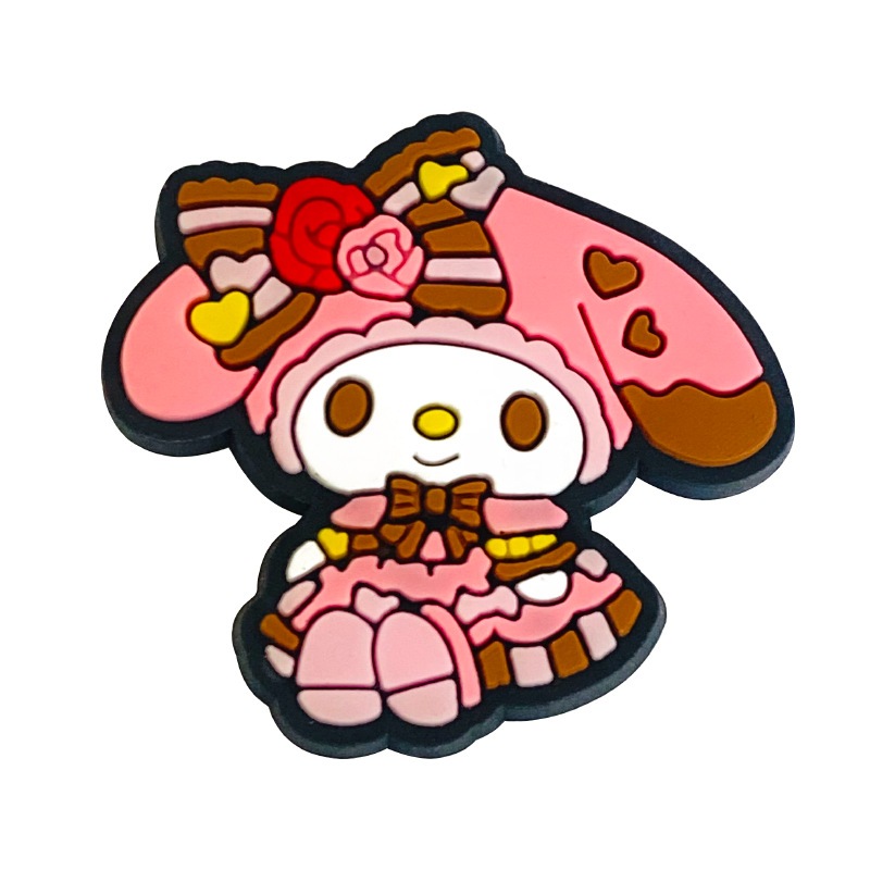 Jibbitz น่ารัก 1 ชิ้น การ์ตูน sanrio melody Kuromi Crocs เสน่ห์รองเท้า Pin อุปกรณ์เสริมตกแต่งรองเท้าแตะหัวเข็มขัดเด็กสาวของขวัญ