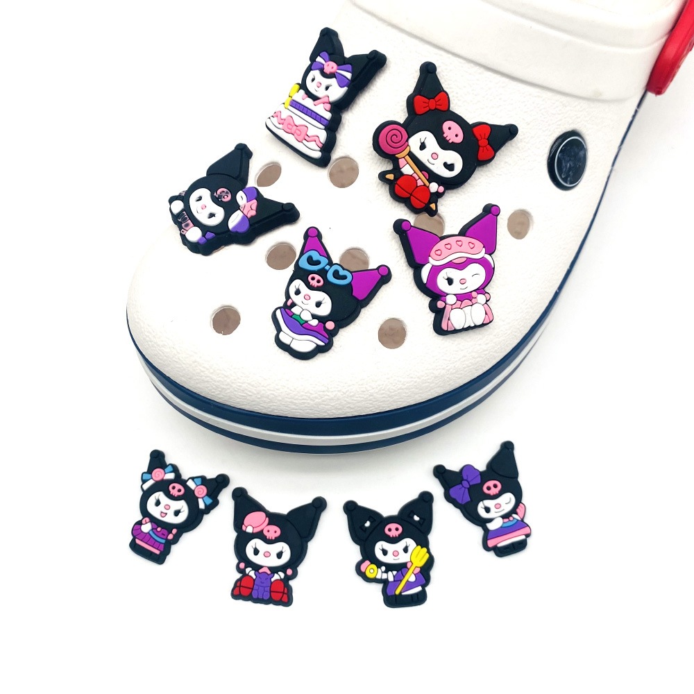 Jibbitz น่ารัก 1 ชิ้น การ์ตูน sanrio melody Kuromi Crocs เสน่ห์รองเท้า Pin อุปกรณ์เสริมตกแต่งรองเท้าแตะหัวเข็มขัดเด็กสาวของขวัญ