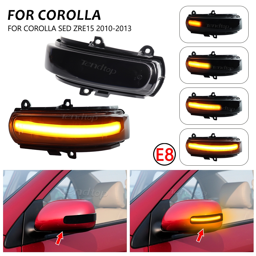 2 ชิ้นไฟเลี้ยว LED แบบไดนามิกกระจกมองหลังไฟแสดงสถานะสําหรับ Toyota COROLLA ZELAS REIZ AURIS Scion