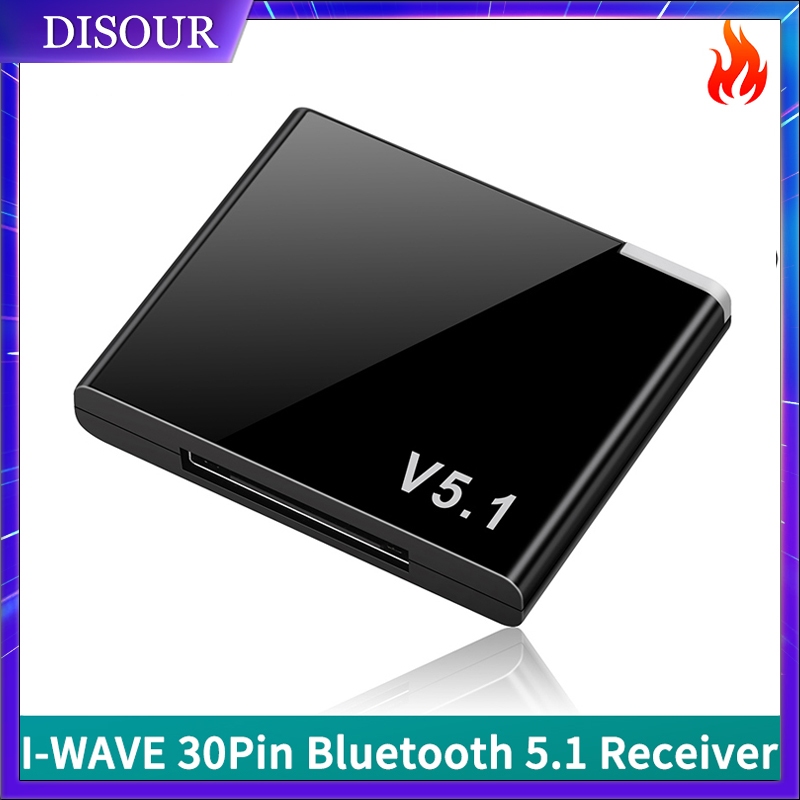 I WAVE อะแดปเตอร์รับสัญญาณเสียงเพลงไร้สาย บลูทูธ 5.1 30 Pin สําหรับลําโพงอนาล็อก iPod 30Pin