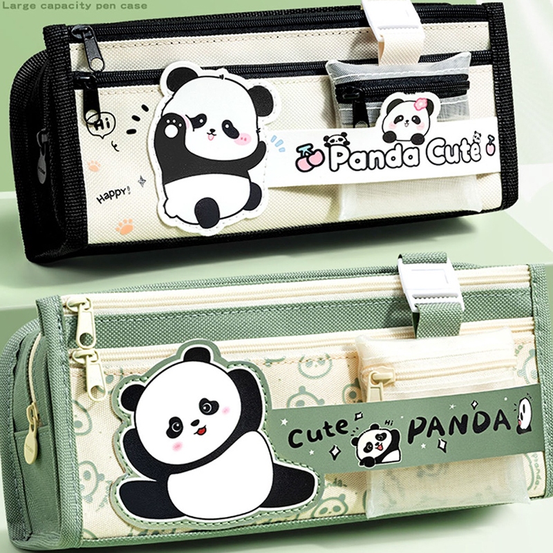 Kawaii Panda กระเป๋าดินสอ ขนาดใหญ่ จุของได้เยอะ หลายชั้น ลายการ์ตูนน่ารัก สําหรับนักเรียน เด็กผู้หญิง และผู้ชาย